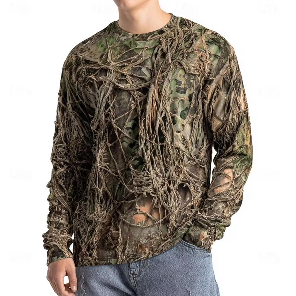 Street Fashion Men - Men's Camo Animal Print Long Sleeve,3D