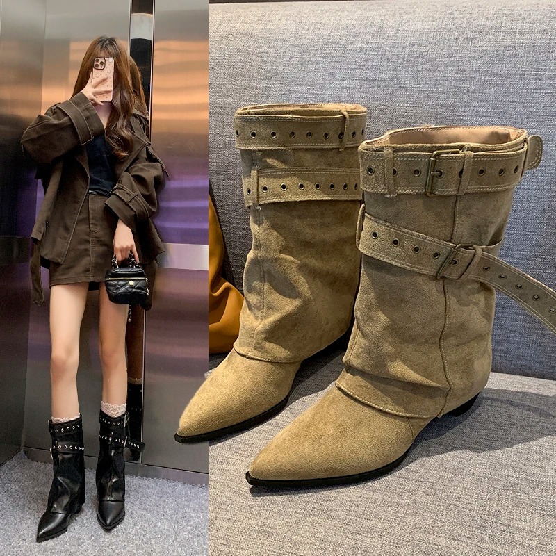 Street Fashion Designer - 2025 Pointed Toe Women's Winter Boots