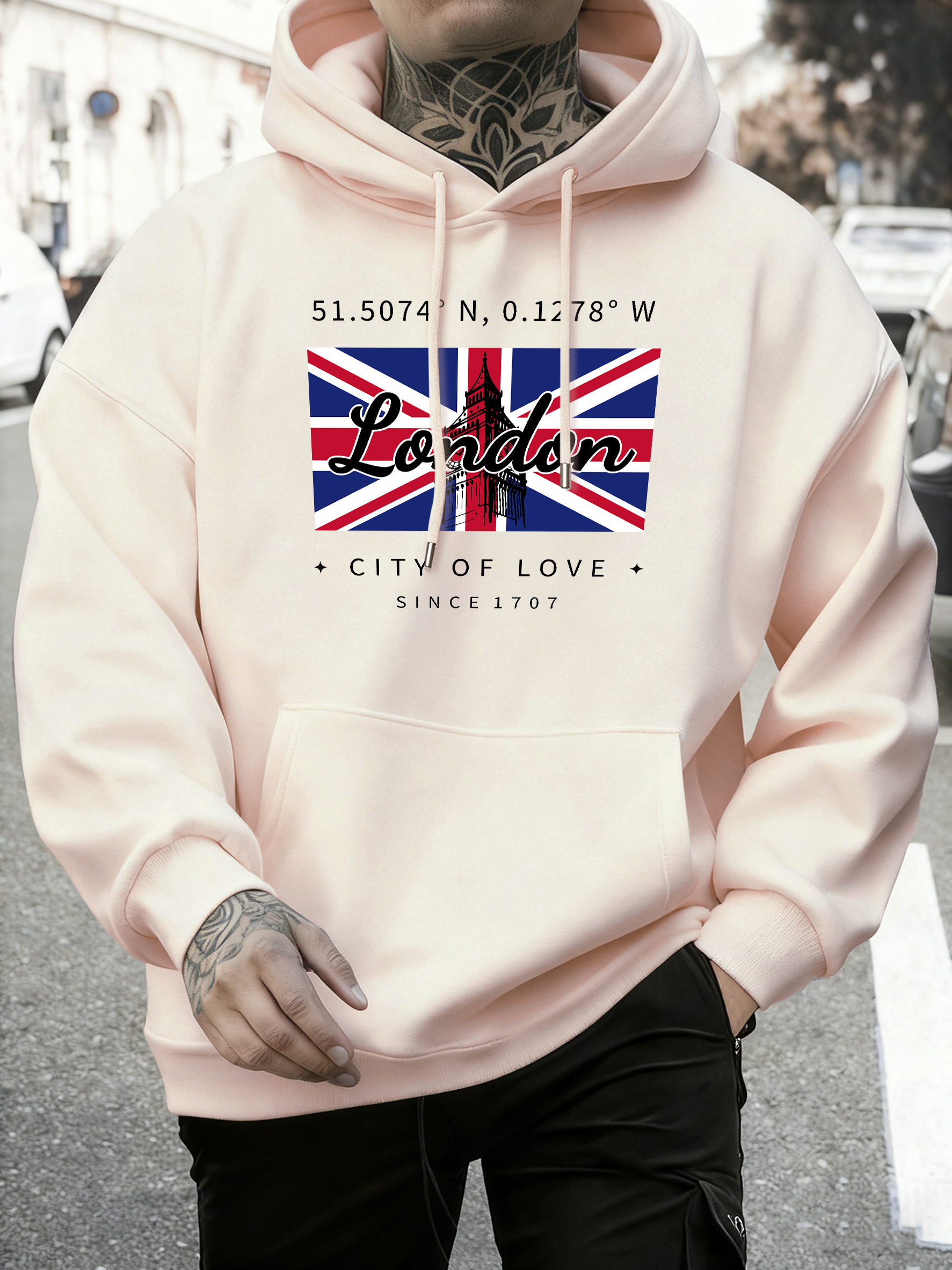 Street Fashion In London - London City Of Love Flag Printing