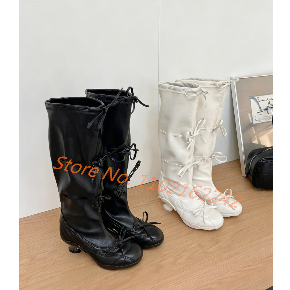 Bow-Tie Ballet Knee-High Boots - Street Fashion Runway avis et prix