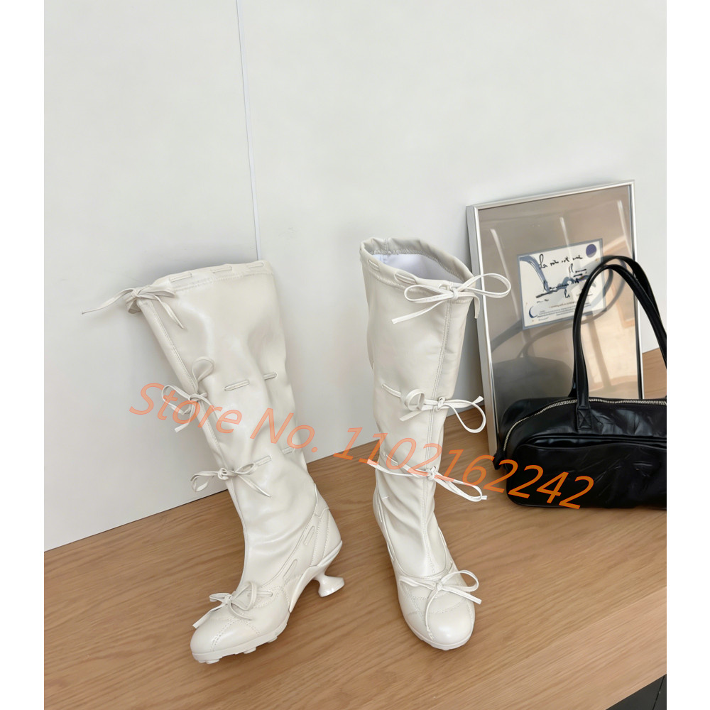 Bow-Tie Ballet Knee-High Boots - Street Fashion Runway avis et prix