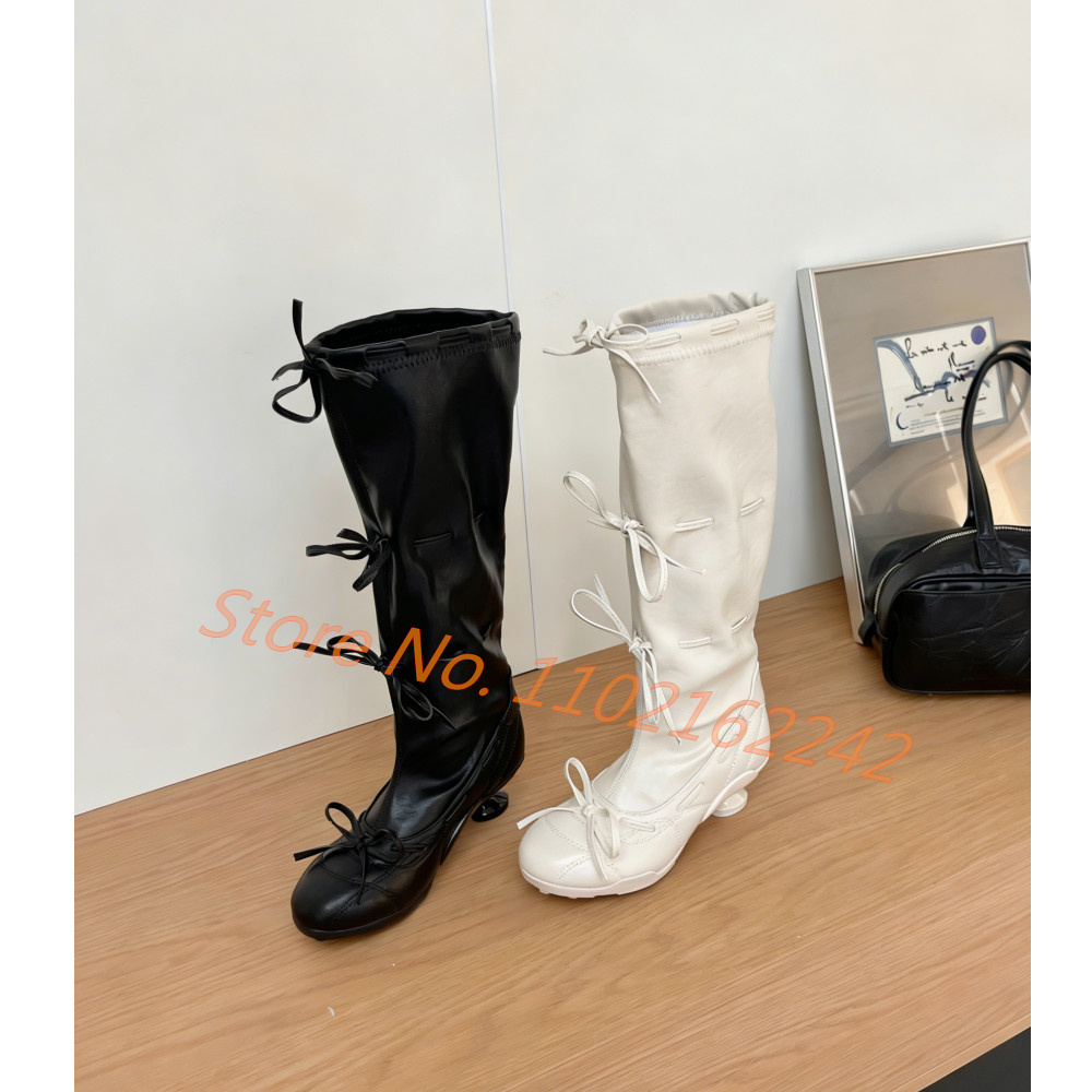 Bow-Tie Ballet Knee-High Boots - Street Fashion Runway avis et prix