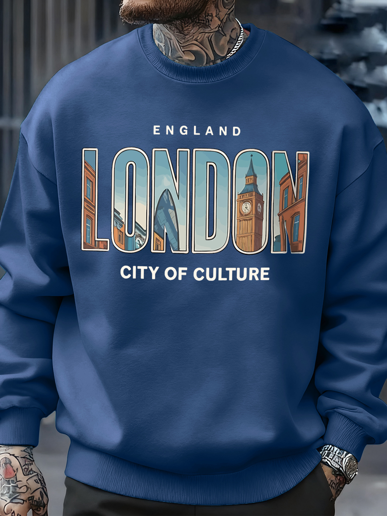London City Pattern Sweatshirt - Street Fashion In London avis et prix