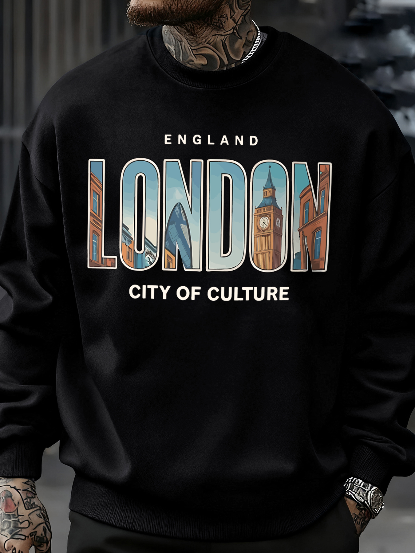 London City Pattern Sweatshirt - Street Fashion In London avis et prix