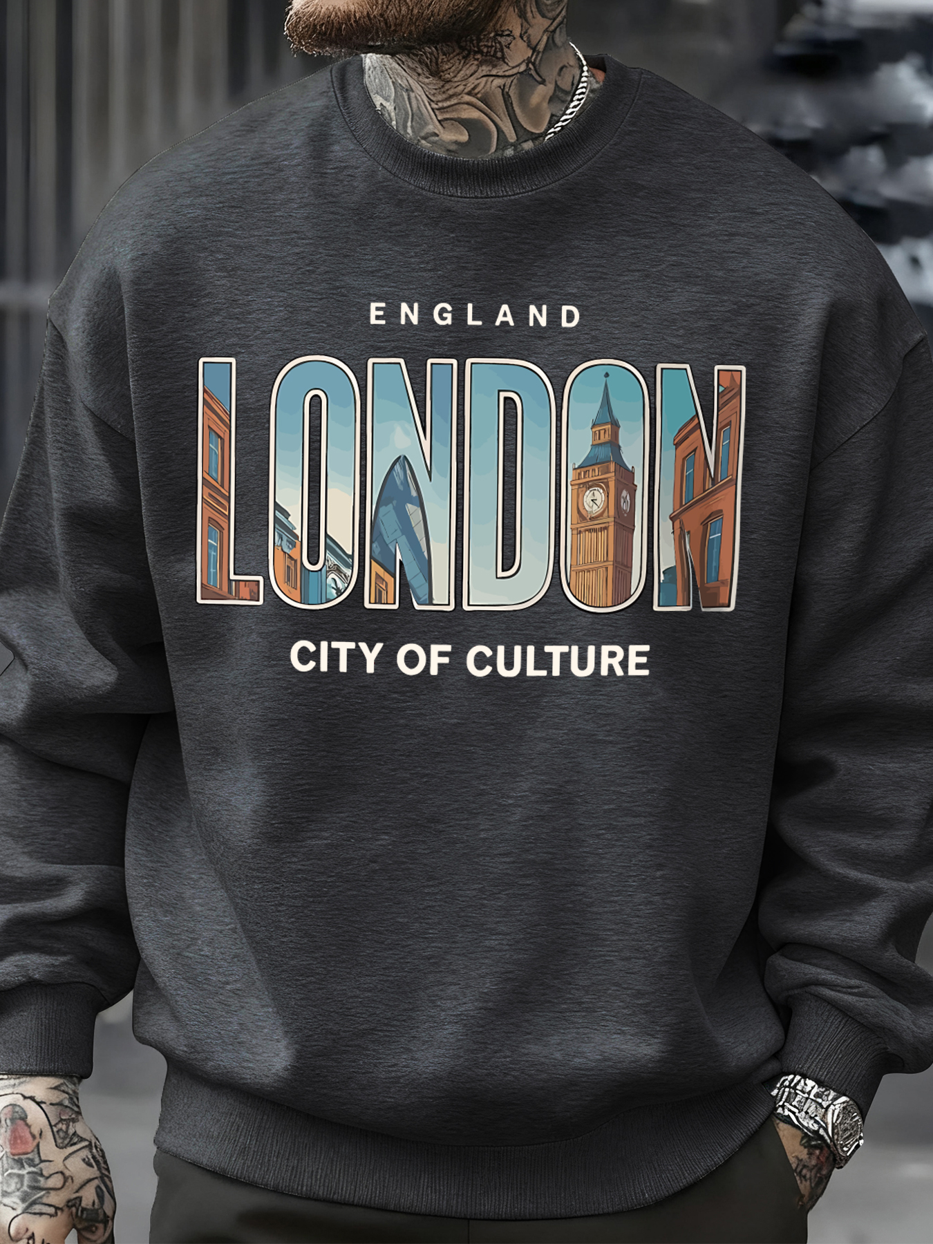 London City Pattern Sweatshirt - Street Fashion In London avis et prix