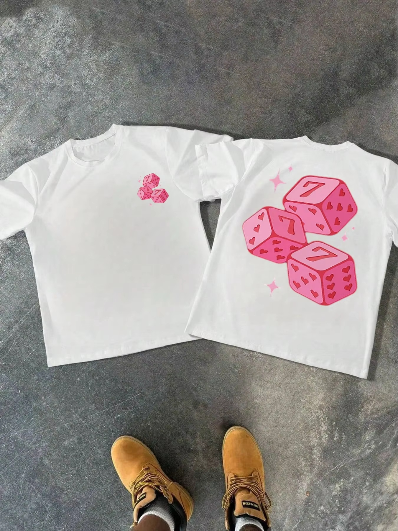 Summer Fashion Pink Dice Patte - Street Fashion Couple avis et prix