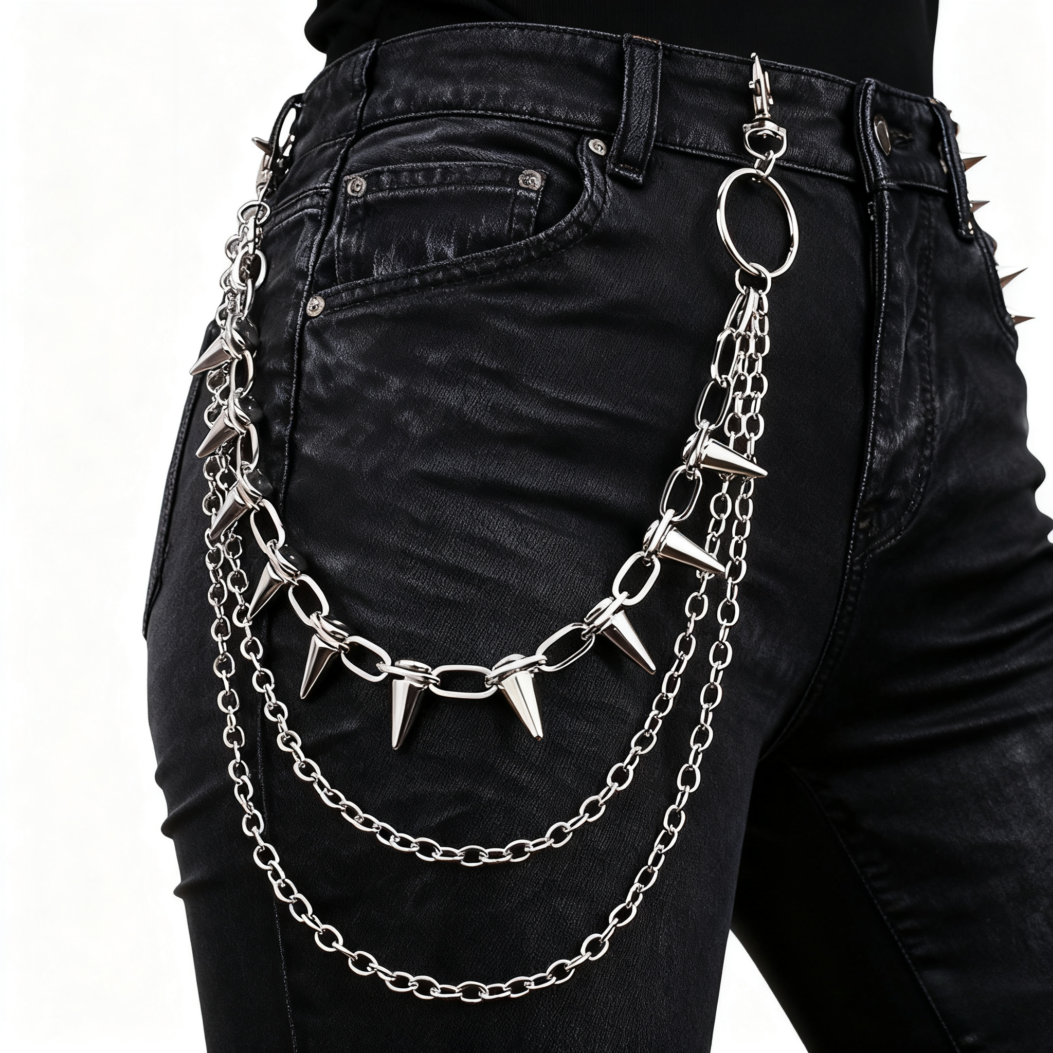 Unisex Hip Hop Punk Rock Metal - Street Fashion Jeans Women avis et prix