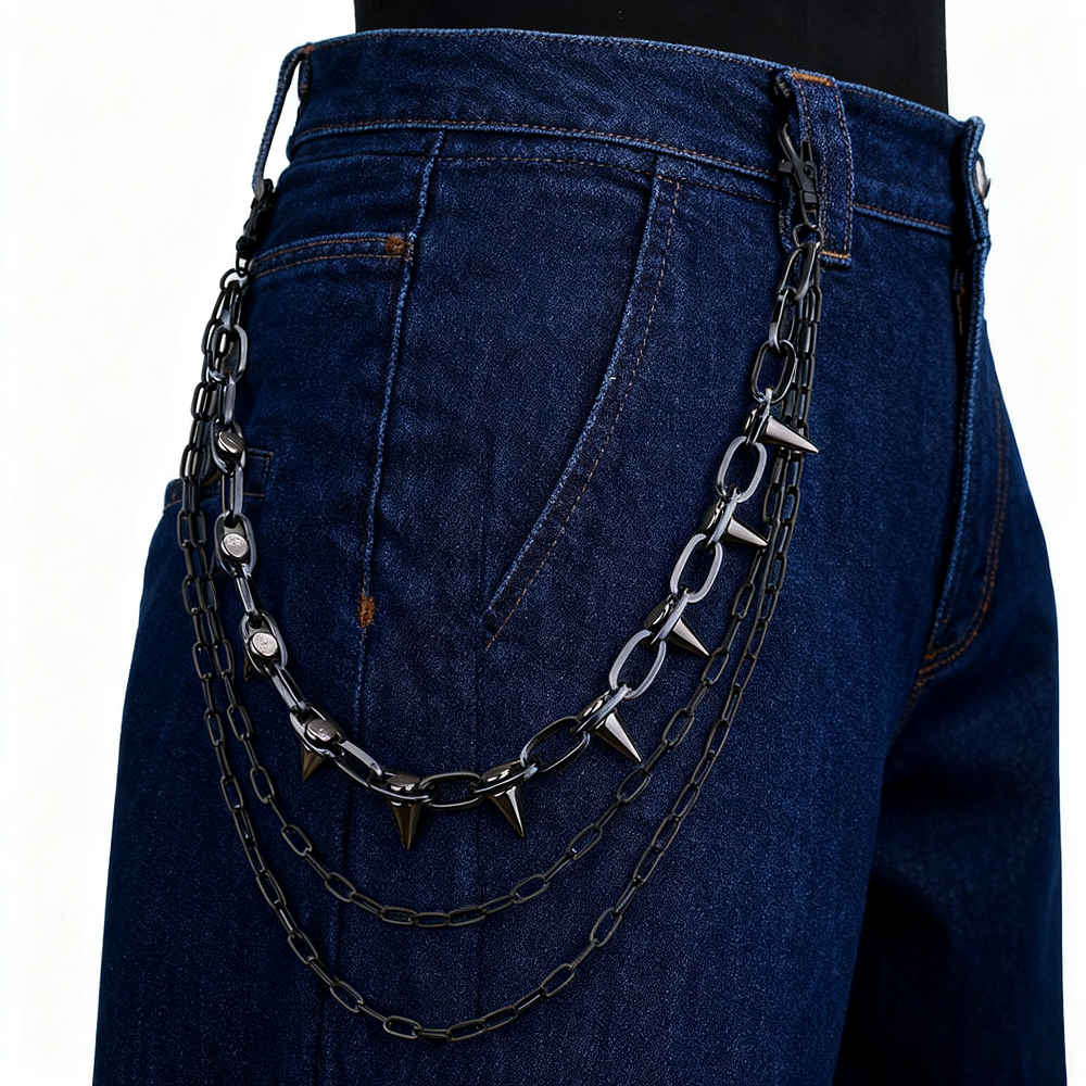 Unisex Hip Hop Punk Rock Metal - Street Fashion Jeans Women avis et prix
