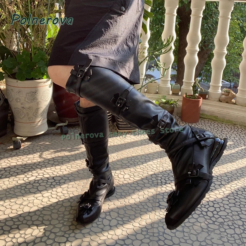 Black Bowknot Fashion Long Boo - Street Fashion Girl avis et prix