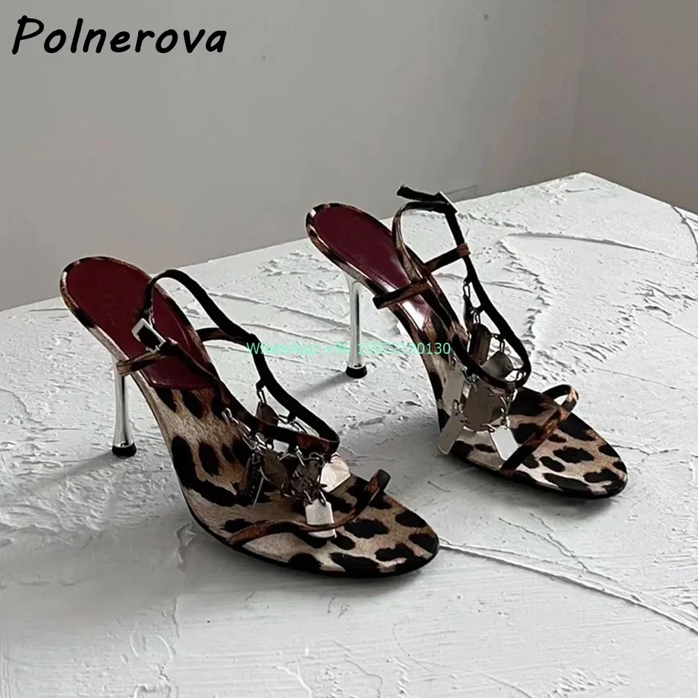 Leopard Metal Fringe Sandals R - Street Fashion Runway avis et prix