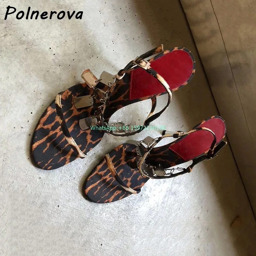 Leopard Metal Fringe Sandals R - Street Fashion Runway avis et prix