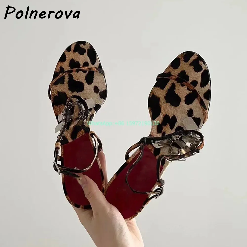 Leopard Metal Fringe Sandals R - Street Fashion Runway avis et prix