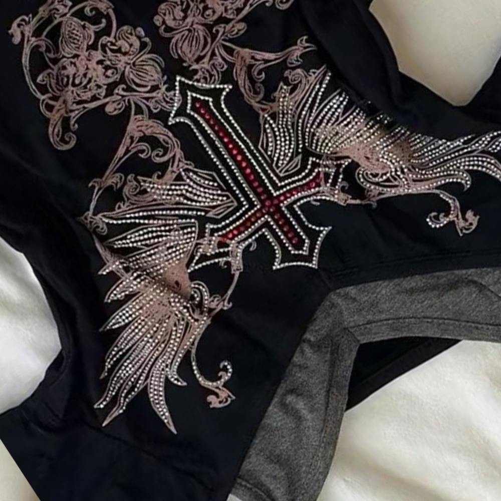 Y2K 90S Black Fake Two-Piece B - Street Fashion Girl avis et prix