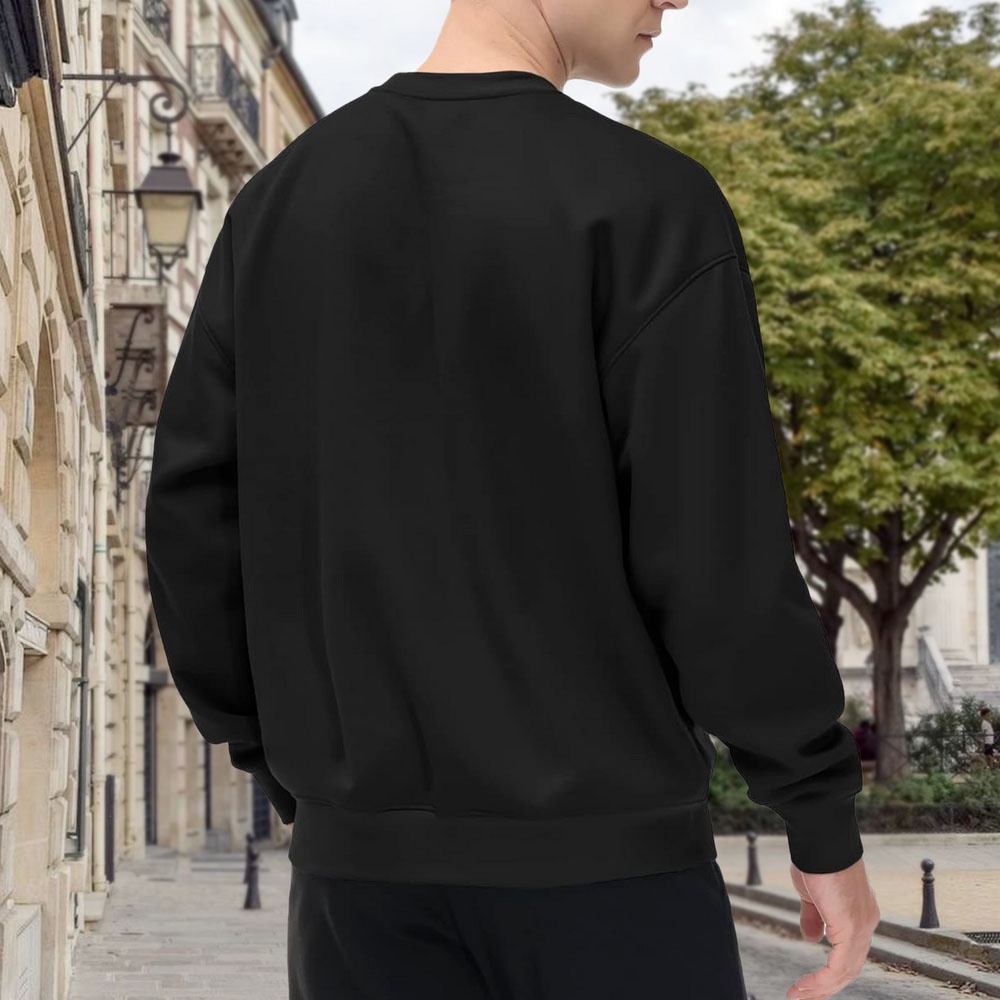 Men's Black Crew Neck Pullover - Street Fashion In London avis et prix