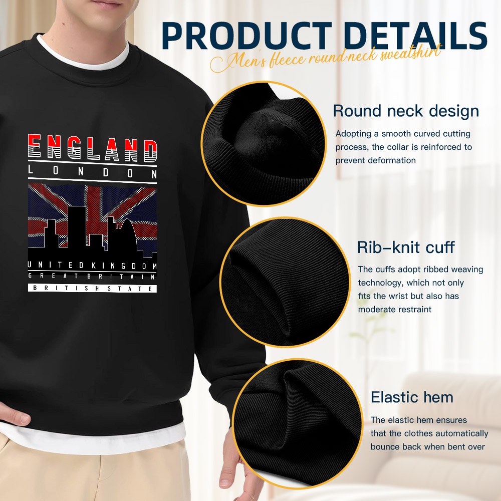 Men's Black Crew Neck Pullover - Street Fashion In London avis et prix