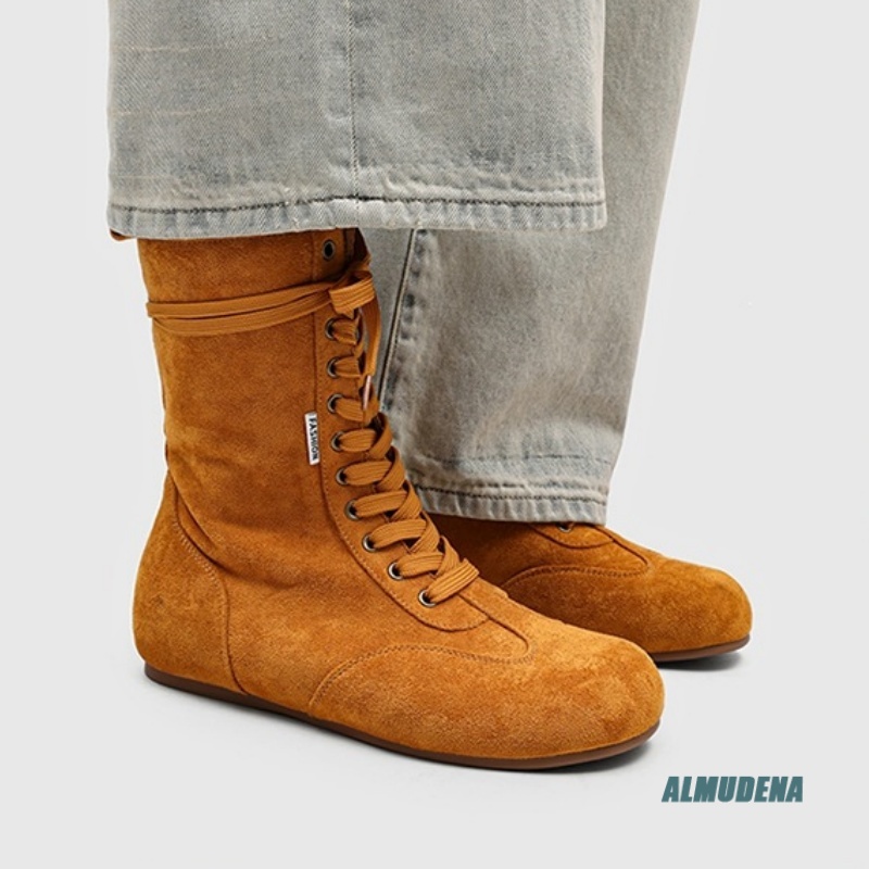 Men's Suede Mid-Calf Lace-Up B - Street Fashion Winter 2026 avis et prix