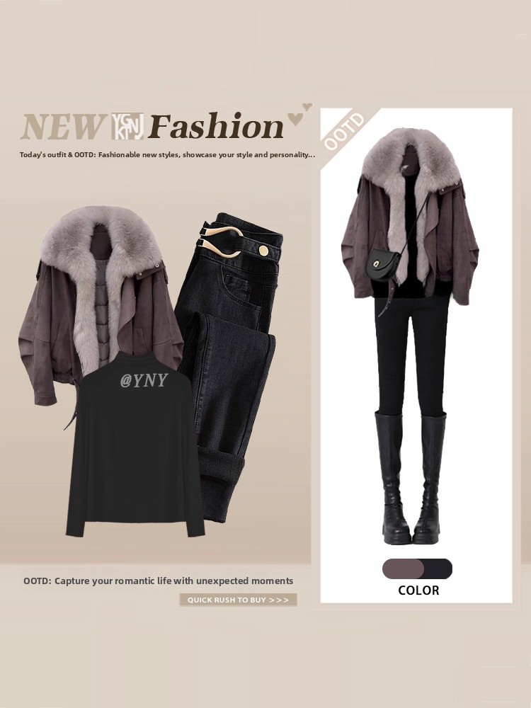Sweet Cool Street Brown Sweate - Street Fashion Jeans Women avis et prix