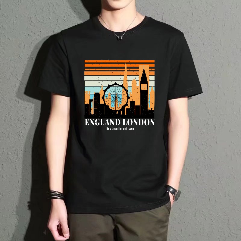 Men's Black Round-Neck Short-S - Street Fashion In London avis et prix