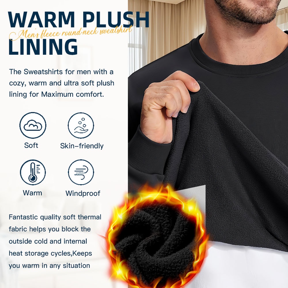 Men's Black Crew Neck Loose Sw - Street Fashion In London avis et prix