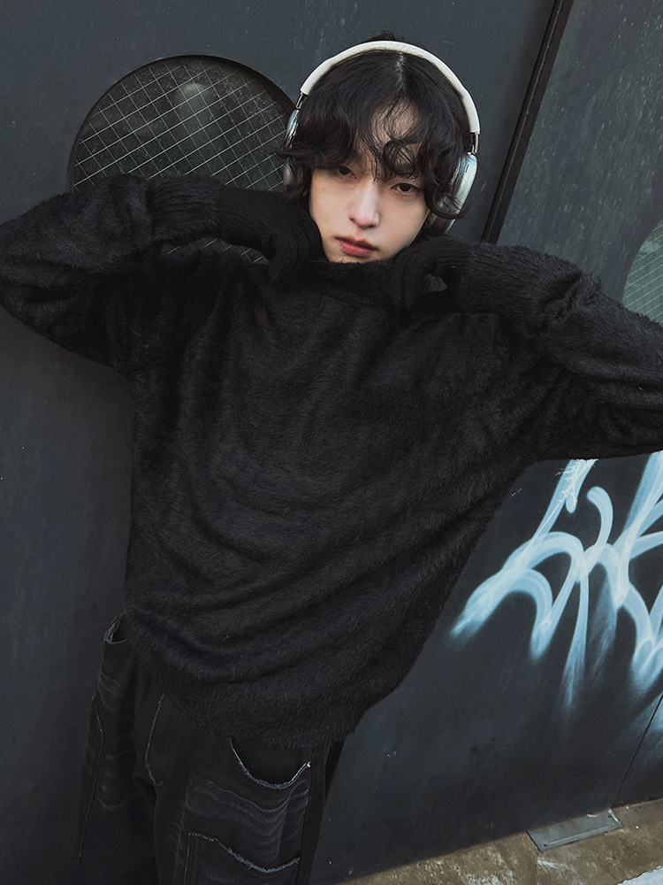 Fur Collar Pullovers Rock Mens - Street Fashion In London avis et prix