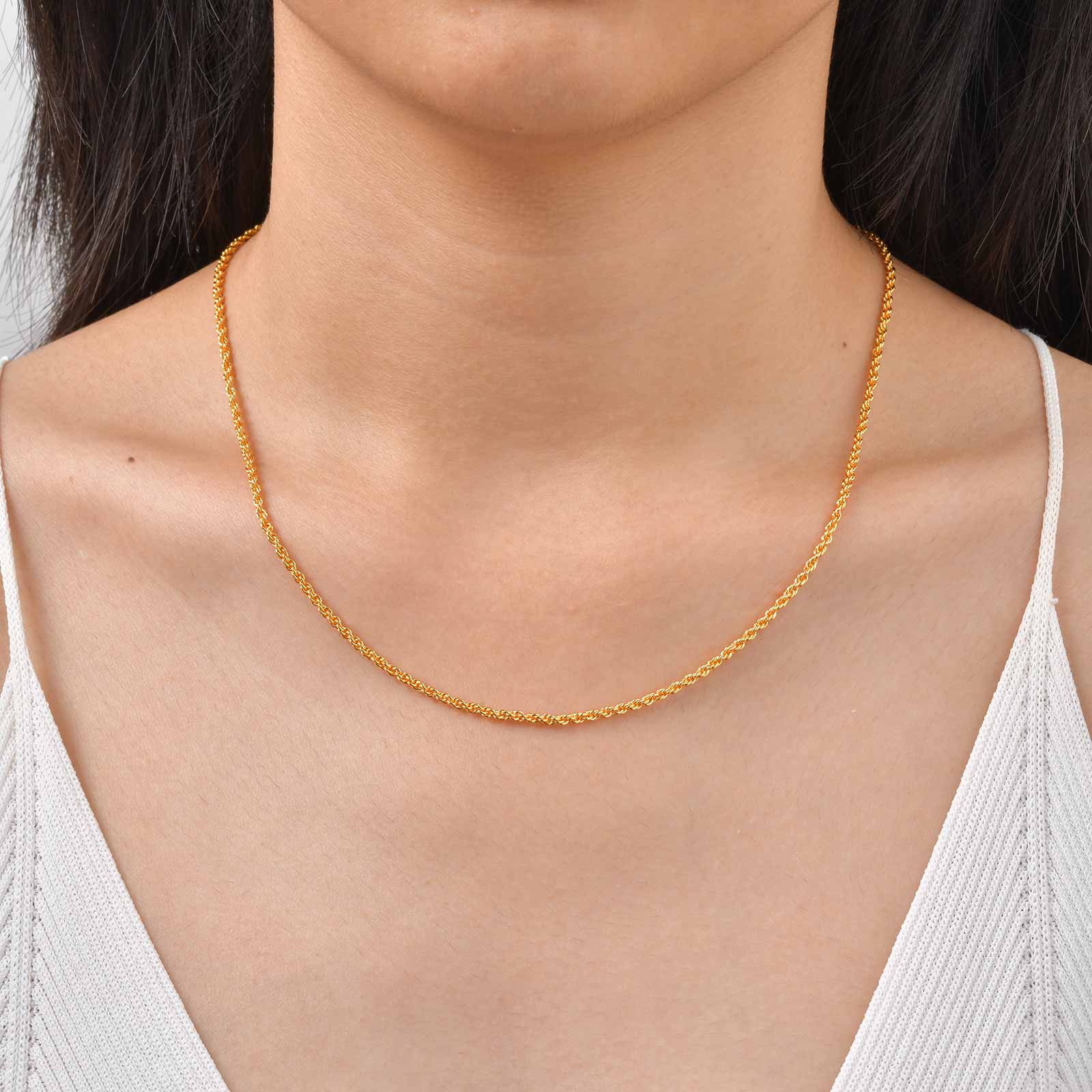 Hip Hop 2mm Twisted Rope 24K G - Fashion Street Singapore avis et prix