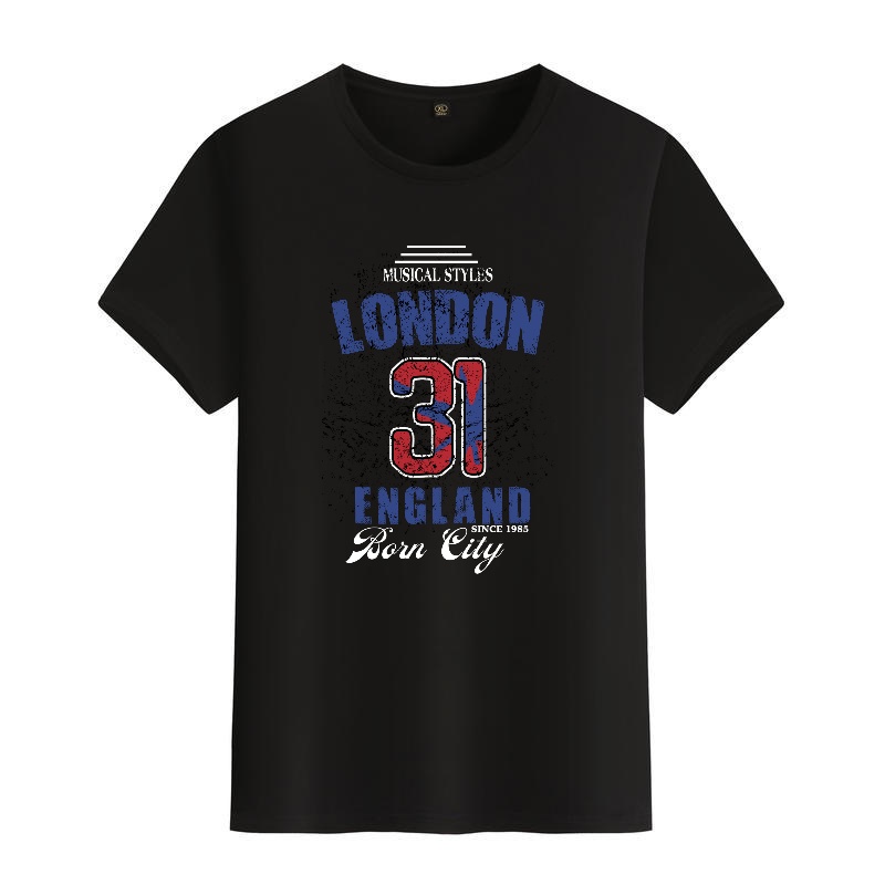 Men's Black Round-Neck Short-S - Street Fashion In London avis et prix