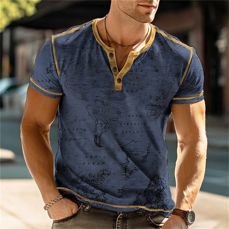 Men's Henry Shirts Funny 3D Pr - Street Fashion Men avis et prix