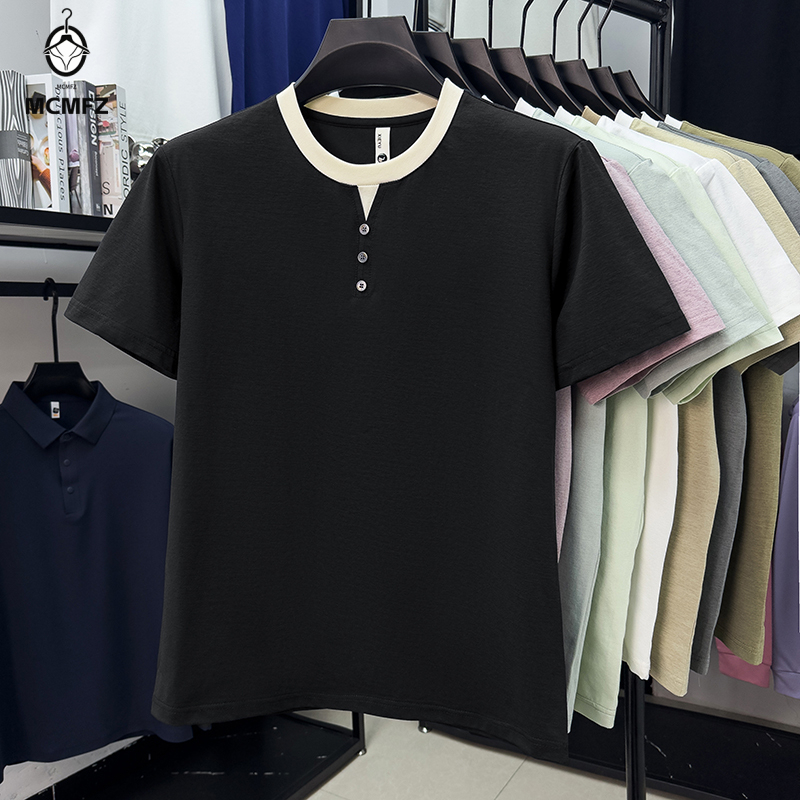 Men Casual Short Sleeve Henley - Street Fashion Men avis et prix