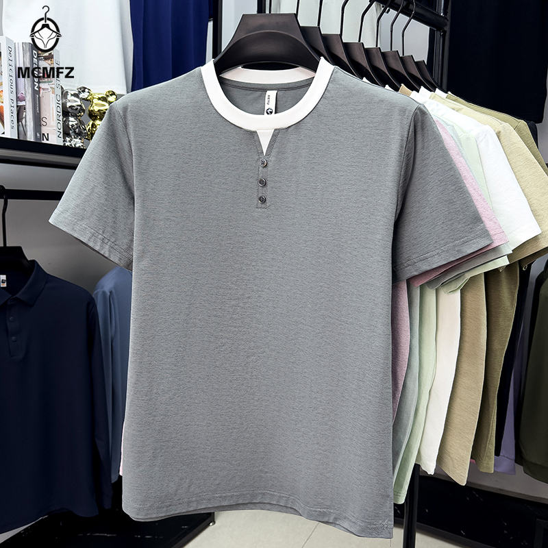 Men Casual Short Sleeve Henley - Street Fashion Men avis et prix