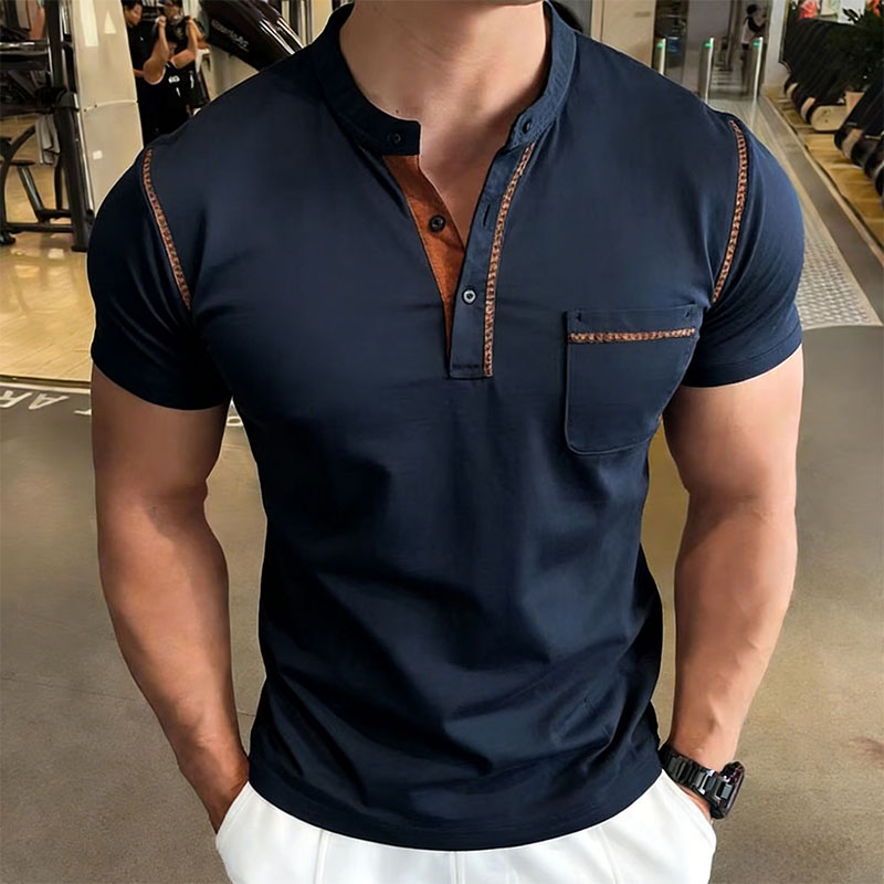 New Summer Men's Henry Collar  - Street Fashion Men avis et prix