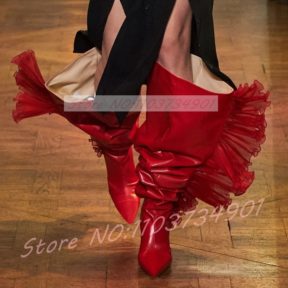 Ruffles Tulle Slouchy Sock Sty - Street Fashion Runway avis et prix