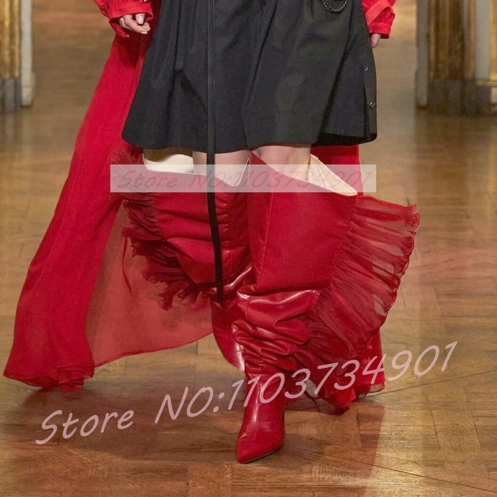 Ruffles Tulle Slouchy Sock Sty - Street Fashion Runway avis et prix